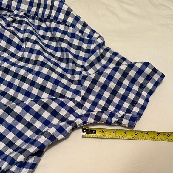 Ralph Lauren collared Button Down Blue White Checkered Short Sleeve Shirt XXL - Picture 9 of 12
